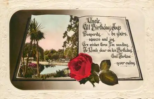 British greetings postcard uncle birthday toy