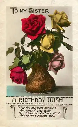 British greetings postcard birthday wish