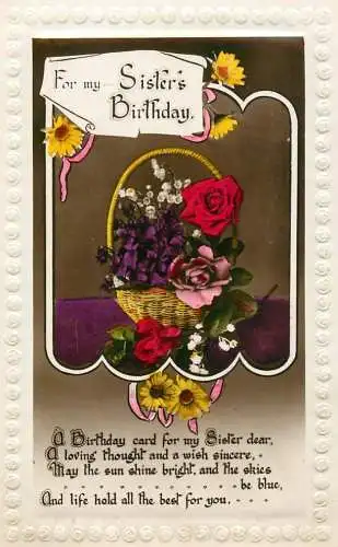 British greetings postcard sister birthday