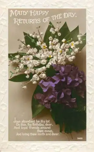 British greetings postcard many happy returns of the day
