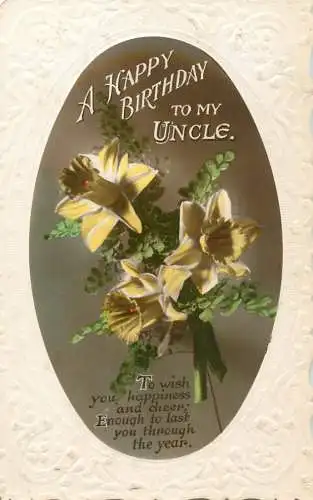 British greetings postcard uncle birthday wishes