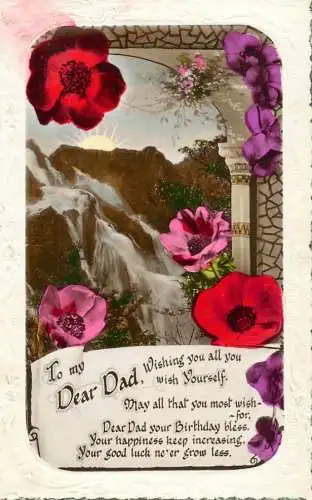 British greetings postcard dear dad birthday wishes