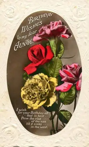 British greetings postcard auntie birthday wishes