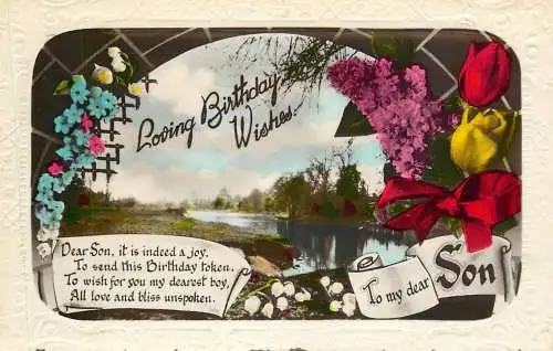 British greetings postcard to my dear son birthday wishes
