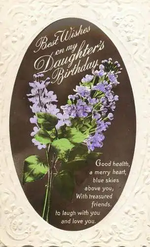 British greetings postcard daughter's birthday
