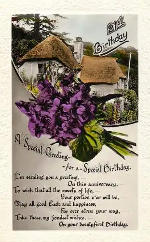 British greetings postcard 21st birthday