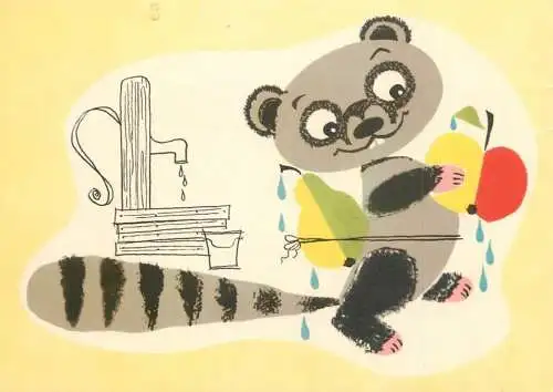 Greetings card animals racoon