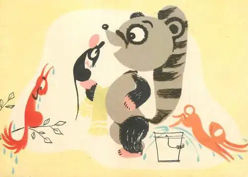 Greetings card animals racoon