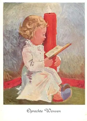 Greetings card Children Oprechte Wensen angel painting