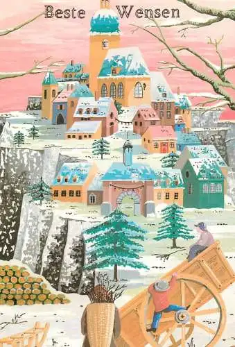 Greetings card Christmas scene