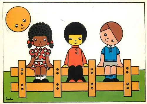 Greetings card children cartoons Belgium