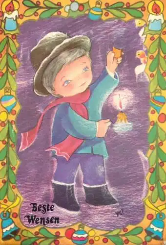 Greetings postcard Belgium Christmas card