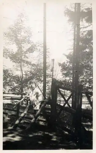 Real photo social history woman in nature