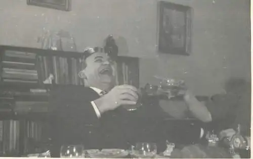 Real photo social history dinner party laughing