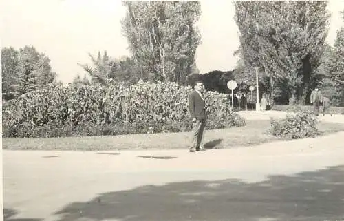 Real photo social history elegant man in nature