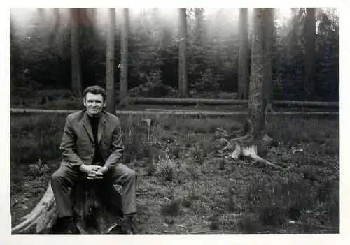 Real photo social history elegant man in forest 1972