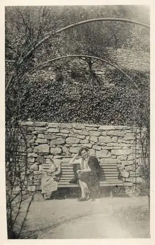 Real photo social history woman in nature