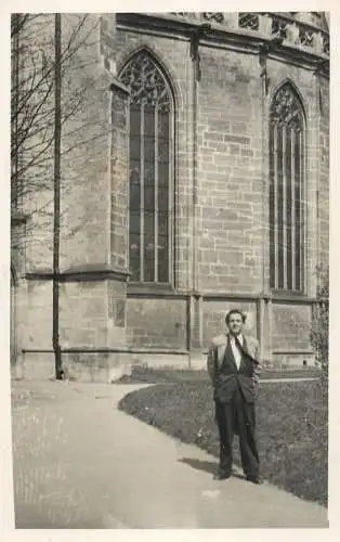 Real photo social history elegant man cathedral