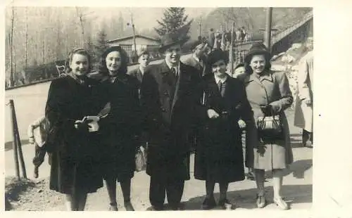 Real photo socail history elegant group outdoors