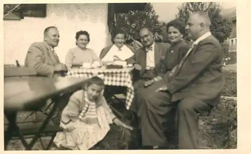 Real photo social history 1956 family scene