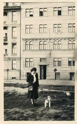 Real photo woman and dog