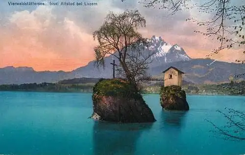 Switzerland Insel Altstad bei Luzern. Vierwaldstattersee