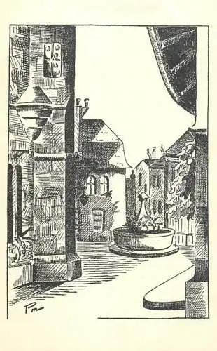 Switzerland Puits St Pierre signed illustration