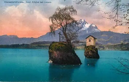 Switzerland Vierwaldstattersee Insel Altstad bei Luzern