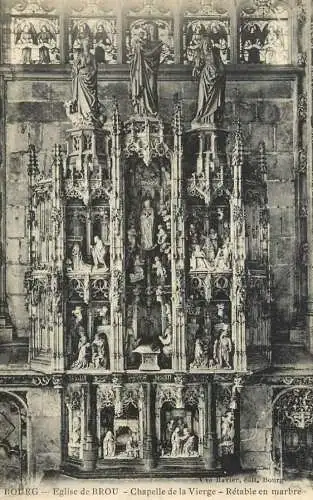 France Bourg Eglise de Brou Chapelle de la Vierge Retable en marbre