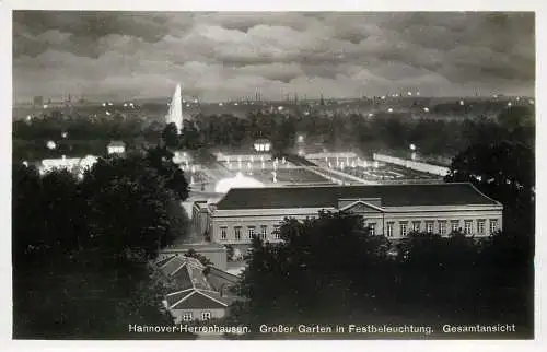 Germany Hannover Herrenhausen night view panorama