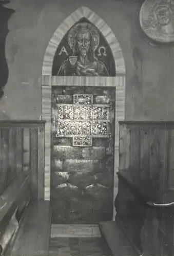 Religious photo postcard church interior shrine