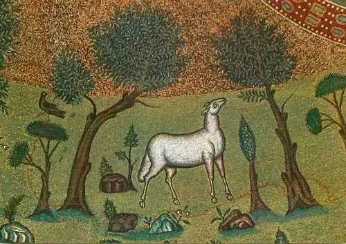 Italy Ravenna Basilica di S Apolinare in Classe Abside detail painting
