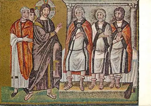Italy Ravenna S. Apolinare Nuovo Cristo davanti Caifa