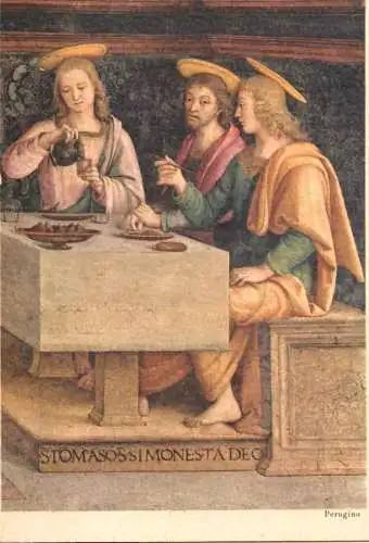 Last Supper Perugino painting detail view