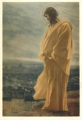 Gesu veglia sulla citta Paul Fandrin painting