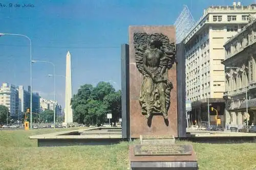 Argentina Buenos Aires  Avenida 9 Julio Teatro Colon y Monumento "La Provincia de San Luis"