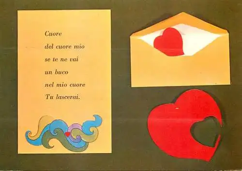 Greetings postcard advertising love romance card