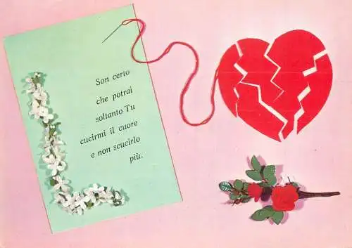 Greetings postcard advertising love romance card