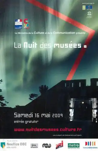 Greetings postcard advertising la nuit des musees 2009
