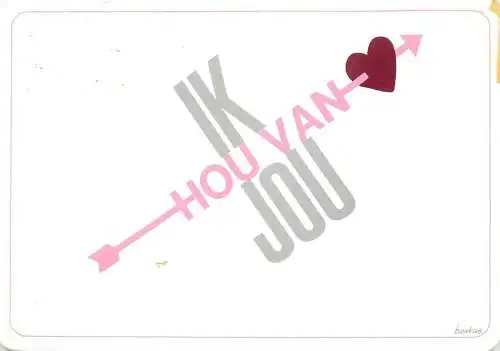 Greetings postcard ik hou van jou
