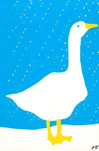 Greetings postcard anima duck