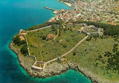Greece Pylos Navarino castle & town aerial view