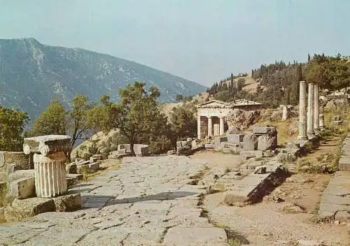Greece Delphi Sacred Way in front of the Treasury of the Athenians