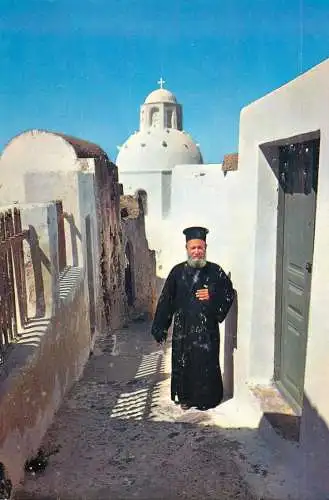 Greece Santorini lane towards St Minas Church