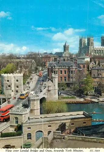 England York view Lendal bridge & Ouse cityscape