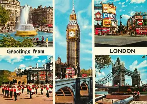 England Greetings from London souvenir post card