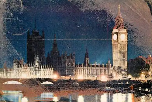 England London Houses of Parliament & Westminster Bridge night view