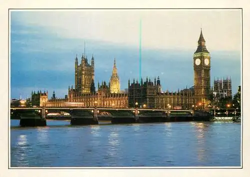 England London Houses of Parliament, Victoria Tower & Big Ben evening view