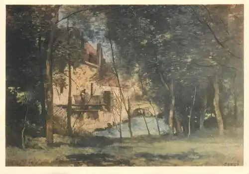 Fine art postcard Il Mulino JB. CCorotr Louvre