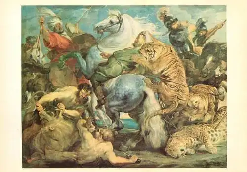 Fine art postcard Pierre Paul Rubens Chasse au Tigre et  au lion
